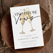 Invitation Vino Avant Vows Élégante Fête des mariées Vin