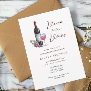 Invitation Vino avant Vows Fête des mariées de dégustation de
