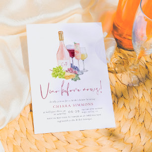 Invitation Vino Avant Vows Fête des mariées De Dégustation De