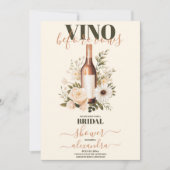 Invitation Vino avant Vows Fête des mariées florale blanche m (Devant)