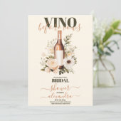 Invitation Vino avant Vows Fête des mariées florale blanche m (Debout devant)