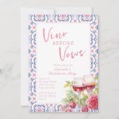 Invitation Vino Avant Vows Napa Bachelorette (Devant)
