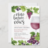 Invitation Vino Avant Vows Vin Bachelorte (Devant)
