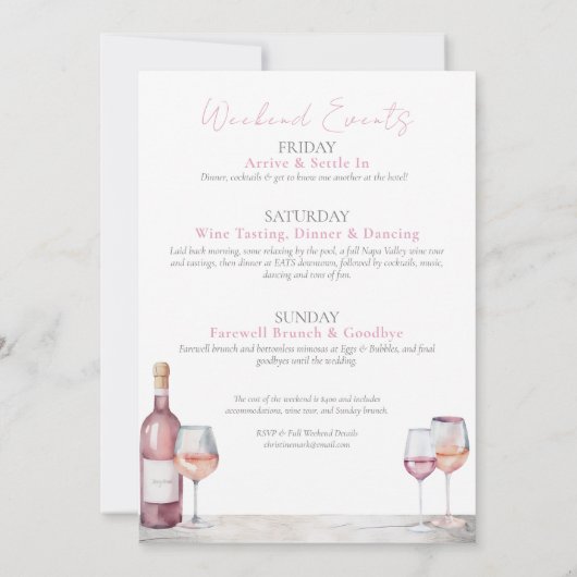 Invitation Vino Avant Vows Wine Bachelorte (Dos)