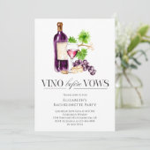 Invitation Vino Before Vows Bachelorette Party Wine (Debout devant)