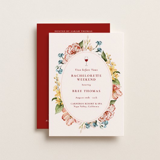 Invitation Vino Before Vows Bachelorette Weekend