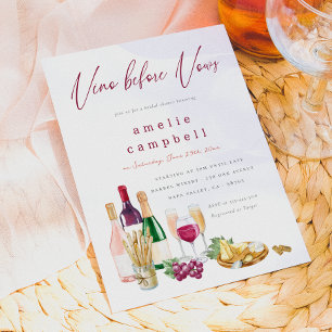 Invitation Vino Before Vows Enterrement de Vie de Jeune Fille