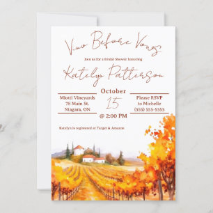 Invitation Vino Before Vows, Vignoble Fête des mariées