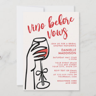 Invitation Vino Before Vows Vin Rouge Baby Shower