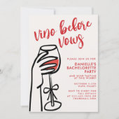 Invitation Vino Before Vows Vin Rouge Enterrement de Vie de J (Devant)