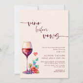 Invitation Vino Before Vows Vine Fête des mariées Bourgogne (Devant)