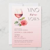 Invitation Vino Before Vows Vine Rose Thème Fête des mariées (Devant)
