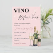 Invitation Vino Before Vows Vine Vine Fête des mariées vinico (Debout devant)