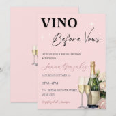 Invitation Vino Before Vows Vine Vine Fête des mariées vinico (Devant / Derrière)