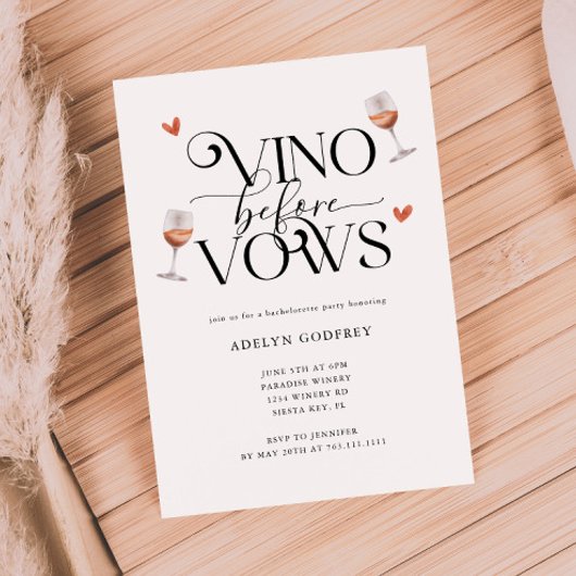 Invitation Vino Before Vows Winery Bachelorette Party