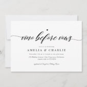 Invitation Vino Classique Avant Vows Couples Fête des mariées (Devant)