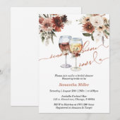 Invitation Vino Floral Avant Vows Fête des mariées (Devant / Derrière)
