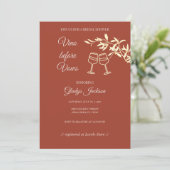 Invitation Vino floral rustique intemporel avant Vows (Debout devant)