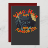 Invitation Vino Hun dit de boire Amador Zin Zinfandel (Devant / Derrière)