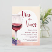 Invitation Vino moderne avant Fête des mariées Vino (Debout devant)