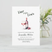 Invitation Vino simple avant Vows Fête des mariées de vin rou (Debout devant)