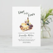 Invitation Vino simple avant Vows Fête des mariées de vin rou (Debout devant)