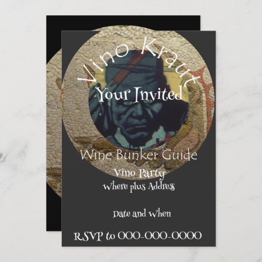 Invitation Vino Vin Party Vin Bunker Guide (Devant / Derrière)