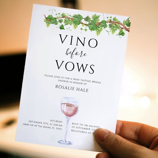 Invitation Vino Whimsical Avant Vows Vine Fête des mariées