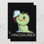 Invitation Vinodino Vinosaur vin pour les amateurs de vin Din (Devant / Derrière)