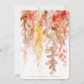 Invitation Vins corail rouge brun mariage soirée réception (Dos)