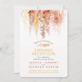 Invitation Vins corail rouge brun mariage soirée réception (Devant)