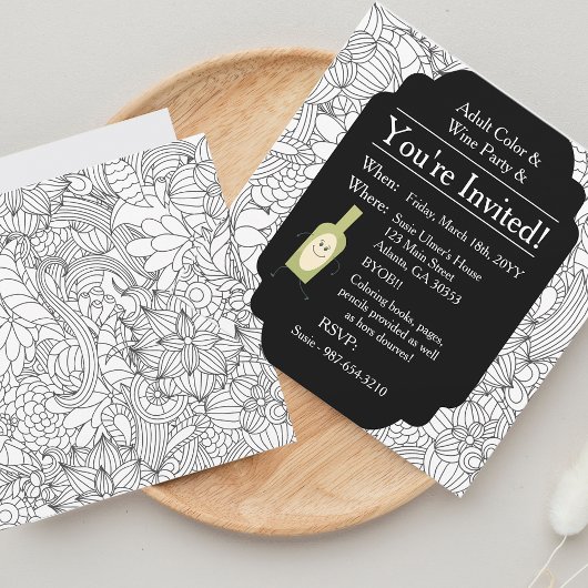 Invitation Vins de couleur adulte ・ Floral