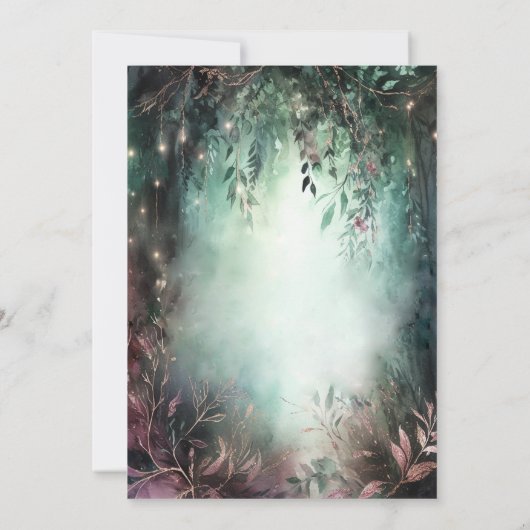 Invitation Vins de Mauve de la forêt enchantée Mariage Enregi (Dos)