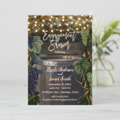 Invitation Vins de raisin en bois rustique Fiançailles douche (Debout devant)