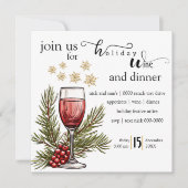 Invitation Vins de vacances et Dîner Fête de fête (Devant)