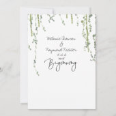 Invitation Vins de verdure Notre cérémonie de début (Dos)