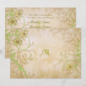 Invitation Vins et fleurs de la Renaissance Mariage dans (Devant / Derrière)