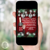 Invitation Vins et ornements Fête de Noël Rouge