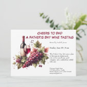 Invitation Vins et raisins rouges - Fête des Pères modifiable (Debout devant)
