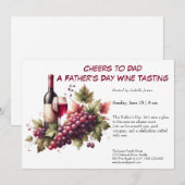 Invitation Vins et raisins rouges - Fête des Pères modifiable (Devant / Derrière)