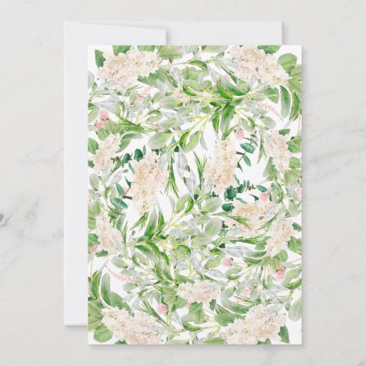 Invitation Vins et verdure fleurie | Fête des mariées moderne (Dos)