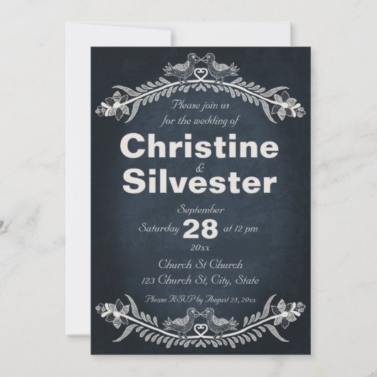 Invitation Vins Inséparables, mariage 5x7 (Devant)