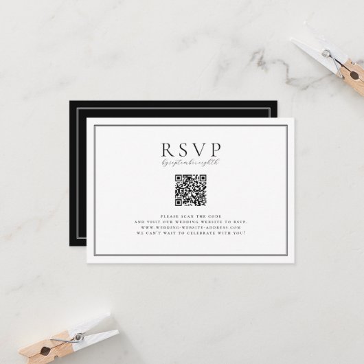 Invitation Vins intemporels Crête noire Code QR (Devant/Arrière en situation)