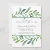 Invitation Vins modernes Botanique Engagement Party Invitatio (Devant)