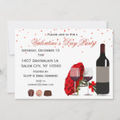 Invitation Vins romantiques Roses Saint Valentin (Devant)