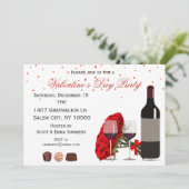 Invitation Vins romantiques Roses Saint Valentin (Debout devant)