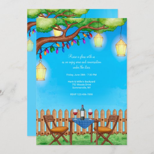 Invitation Vins sous les étoiles (Devant / Derrière)