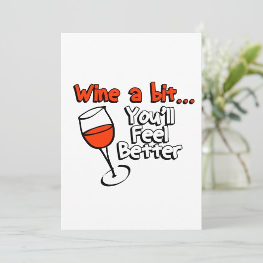 Invitation Vins un peu tu te sentiras mieux (Debout devant)