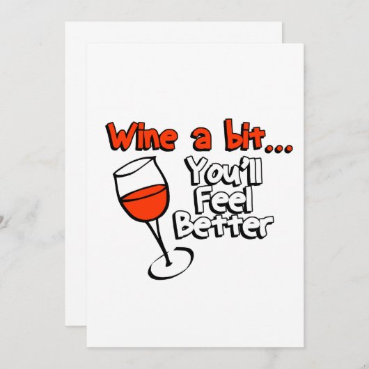 Invitation Vins un peu tu te sentiras mieux (Devant / Derrière)