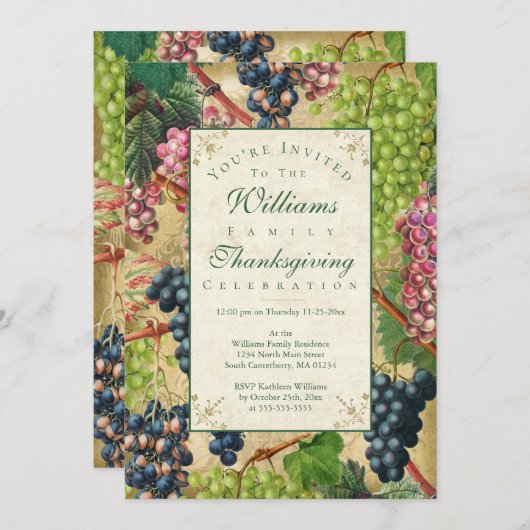 Invitation Vins vintages (Devant / Derrière)